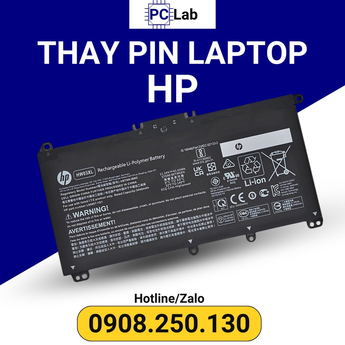 thay pin laptop HP chính hãng, giá tốt