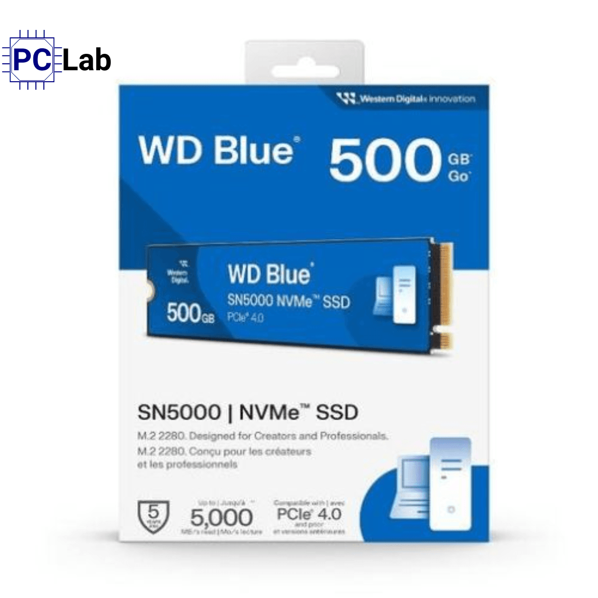 Ổ cứng SSD WD Blue SN5000 500GB NVMe PCIe Gen4 x4 (M.2 2280, 5000MB/s, 4000MB/s)