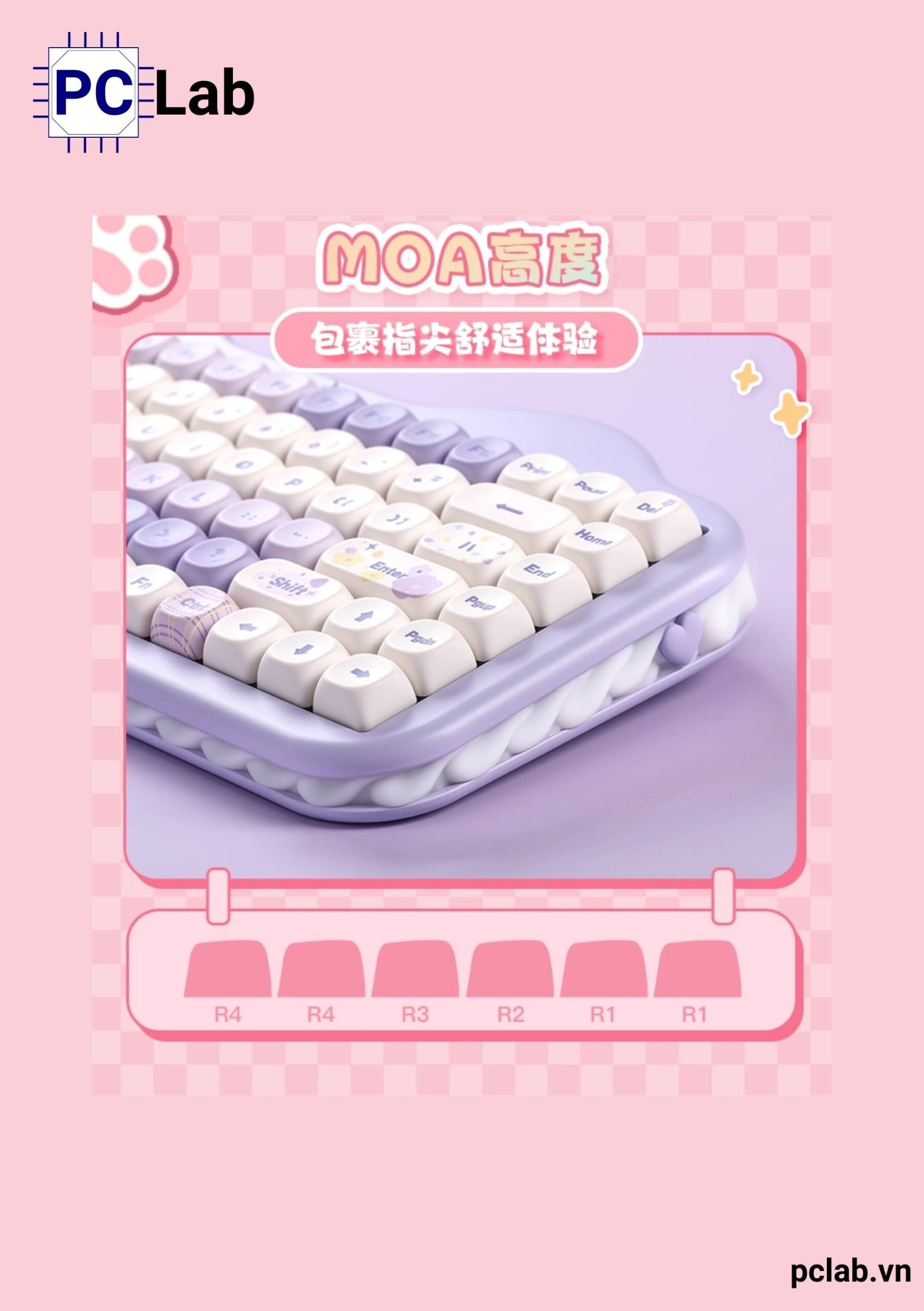 Bàn phím cơ Yunzii C75 Cake Meow không dây