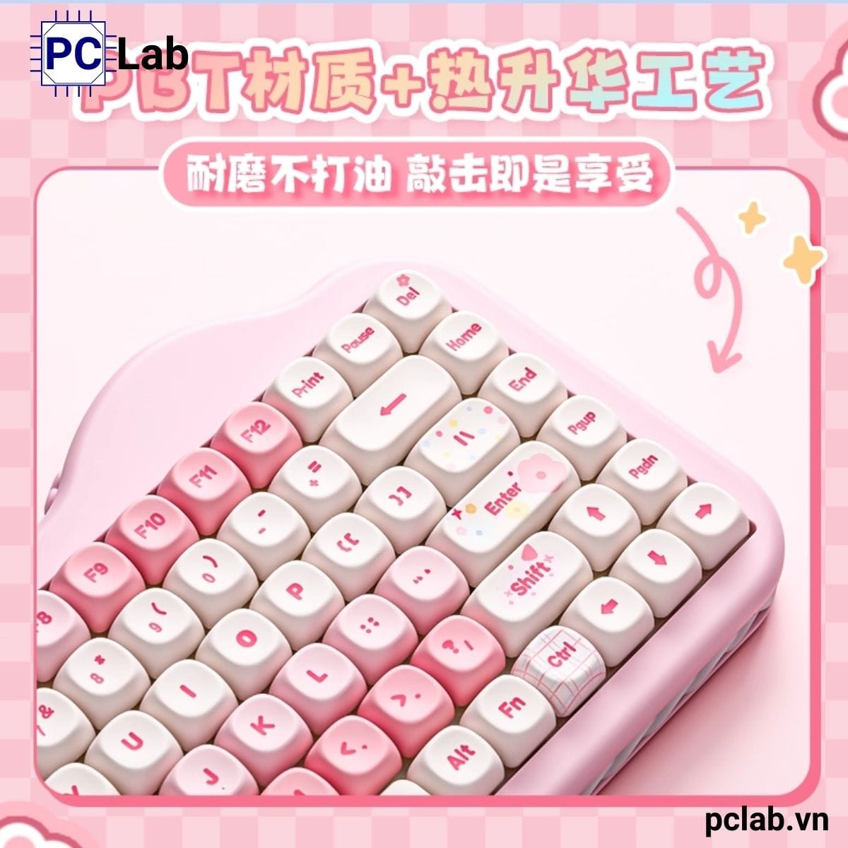 Bàn phím cơ Yunzii C75 Cake Meow không dây