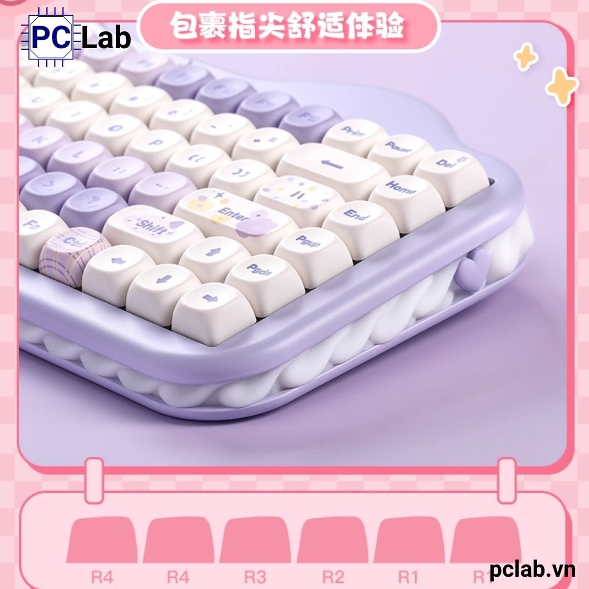 Bàn phím cơ Yunzii C75 Cake Meow không dây