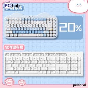 Bàn phím cơ Yunzii C75 Cake Meow không dây