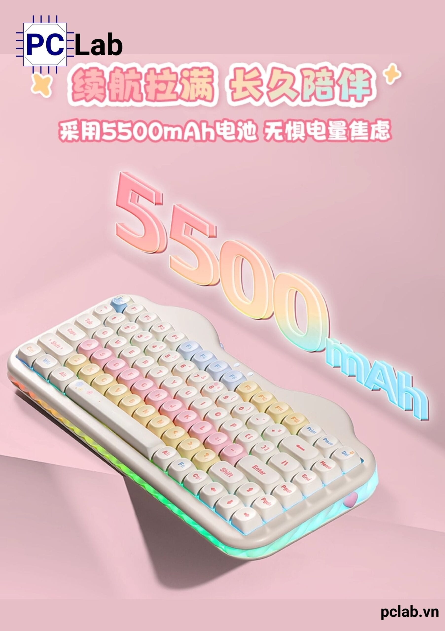 Bàn phím cơ Yunzii C75 Cake Meow không dây