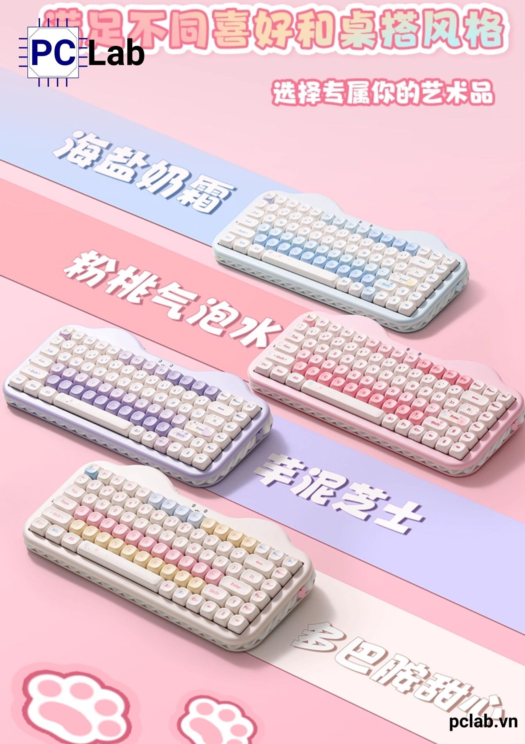 Bàn phím cơ Yunzii C75 Cake Meow không dây