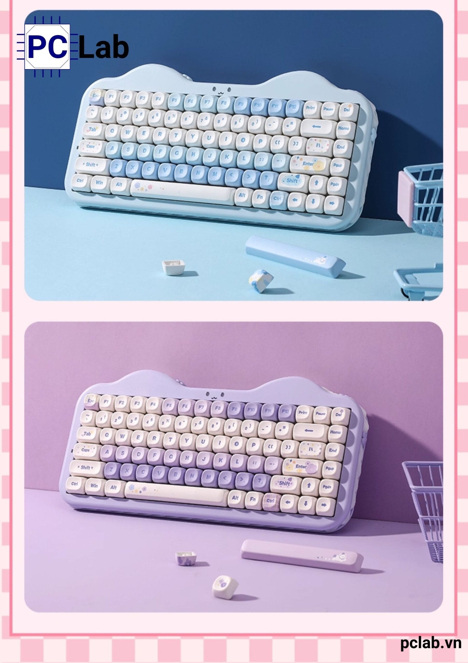 Bàn phím cơ Yunzii C75 Cake Meow không dây