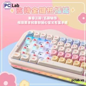 Bàn phím cơ Yunzii C75 Cake Meow không dây