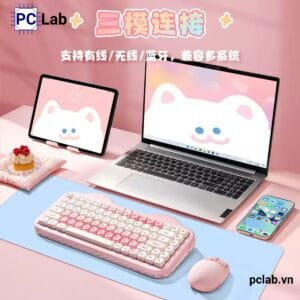 Bàn phím cơ Yunzii C75 Cake Meow không dây