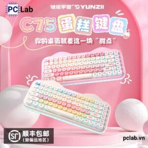 Bàn phím cơ Yunzii C75 Cake Meow không dây