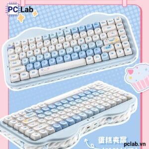 Bàn phím cơ Yunzii C75 Cake Meow không dây