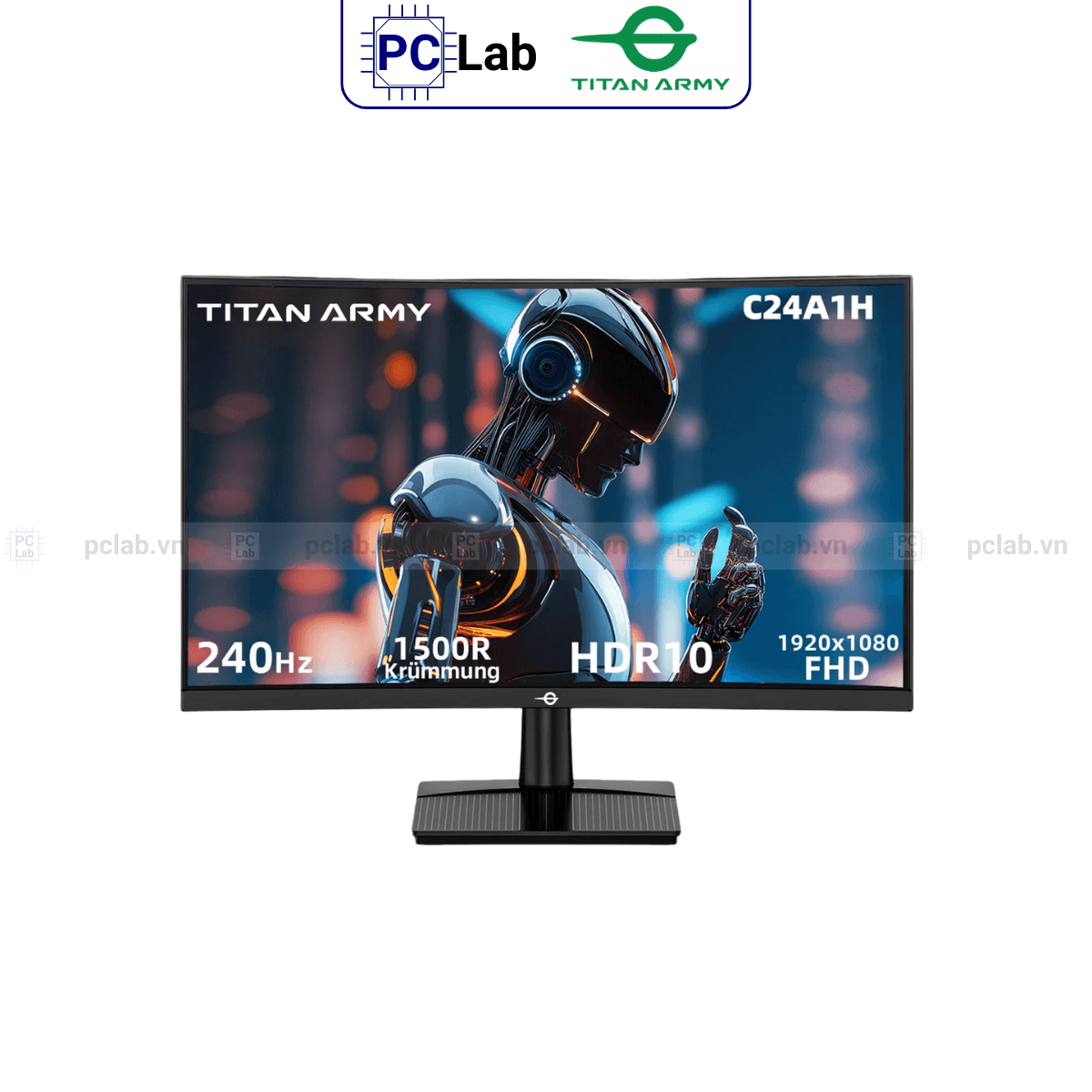 Màn hình Cong TITAN ARMY C24A1H 23.6inch Full HD 240Hz (23.6'', Full HD, 240Hz, 1ms, 1500R) - Đen