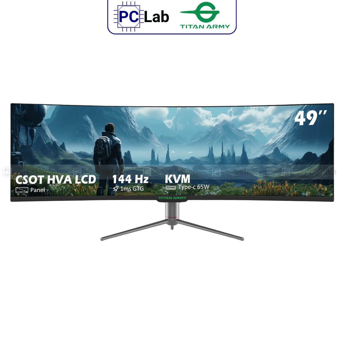 Màn hình Cong TITAN ARMY C49SHC 49inch UWHD 144Hz (49'', UWHD, 144Hz, 1ms, HVA, 1800R) - Đen