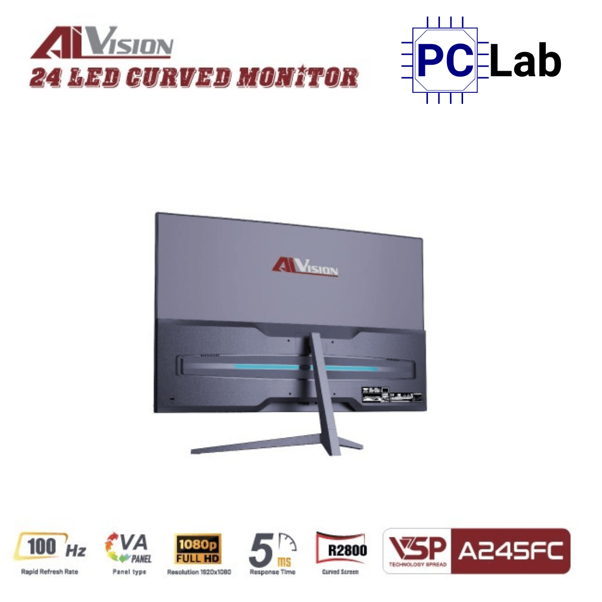 Màn hình cong VSP AIVISION A245FC 24inch Full HD 100Hz (24'', Full HD, 100Hz, 5ms, VA) - Trắng/Đen