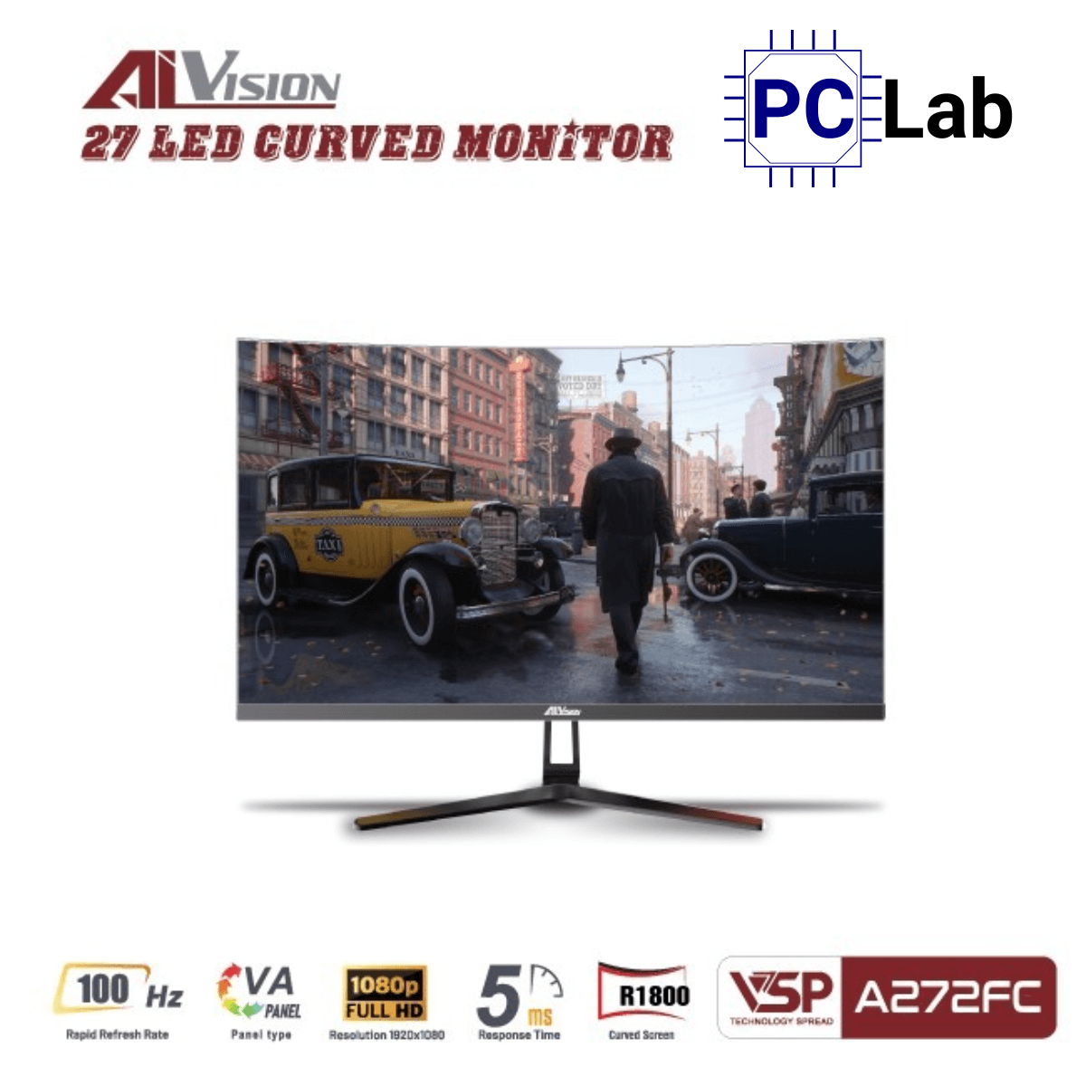 Màn hình cong VSP AIVISION A272FC 27inch Full HD 100Hz (27'', Full HD, 100Hz, 5ms, VA) - Đen