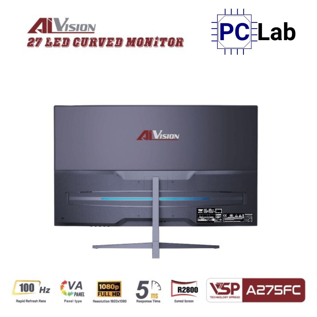 Màn hình cong VSP AIVISION A275FC 27inch Full HD 100Hz (27'', Full HD, 100Hz, 5ms, VA) - Trắng/Đen