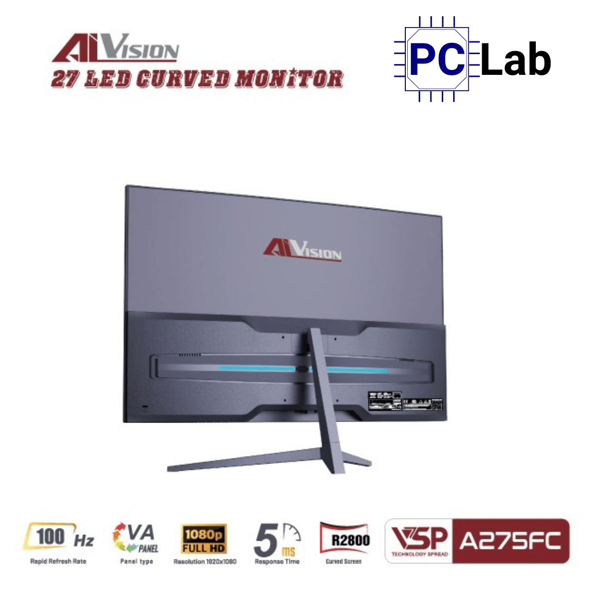 Màn hình cong VSP AIVISION A275FC 27inch Full HD 100Hz (27'', Full HD, 100Hz, 5ms, VA) - Trắng/Đen