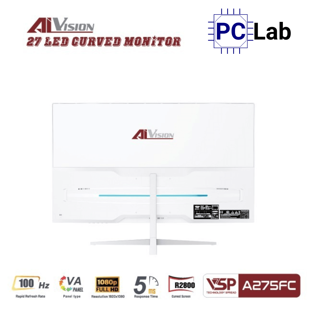 Màn hình cong VSP AIVISION A275FC 27inch Full HD 100Hz (27'', Full HD, 100Hz, 5ms, VA) - Trắng/Đen