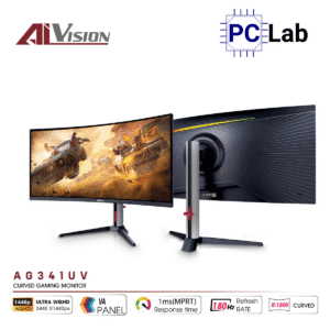 Màn hình cong VSP AIVISION AG341UV 34inch UWQHD 180Hz (34'', UWQHD, 180Hz, 1ms, VA, HDR, FreeSync) - Đen