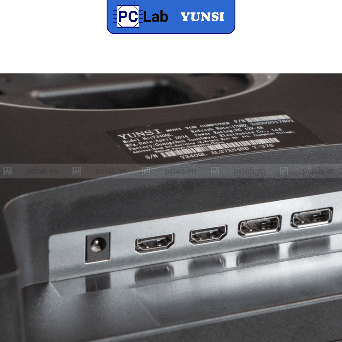 Màn hình Cong Yunsi Y340QL 34inch UWQHD 170Hz (34'', UWQHD, 170Hz, 1ms, DP, HDMI, chỉnh độ cao) - Đen