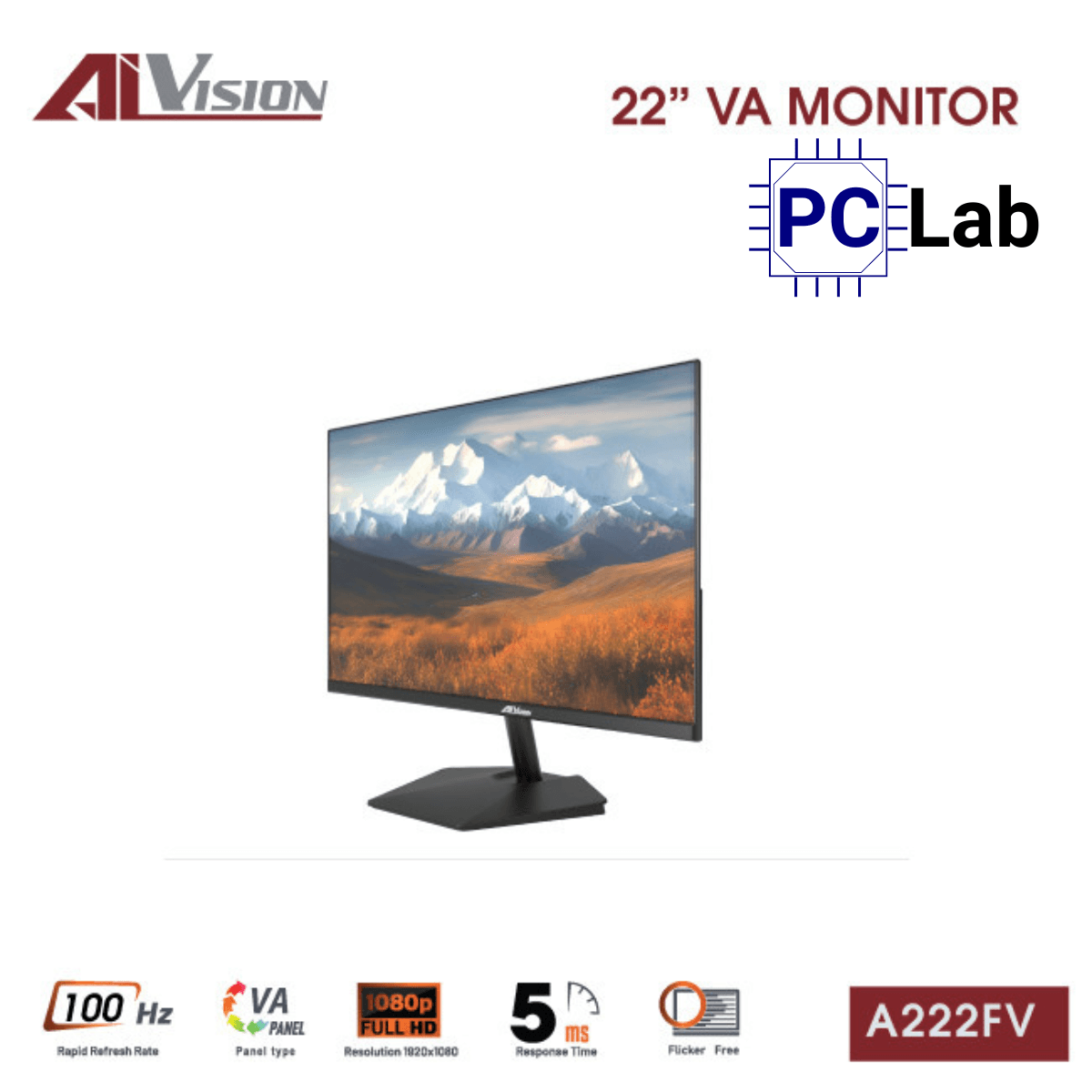 Màn hình VSP AIVISION A222FV 22inch Full HD 100Hz (22'', Full HD, 100Hz, 5ms, VA) - Đen