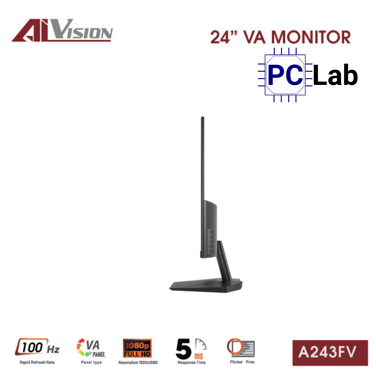 Màn hình VSP AIVISION A243FV 24inch Full HD 100Hz (24'', Full HD, 100Hz, 5ms, VA) - Đen