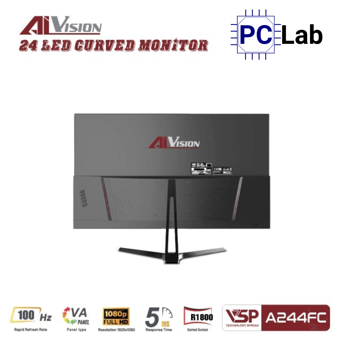 Màn hình VSP AIVISION A244FC 24inch Full HD 100Hz (24'', Full HD, 100Hz, 5ms, VA) - Đen