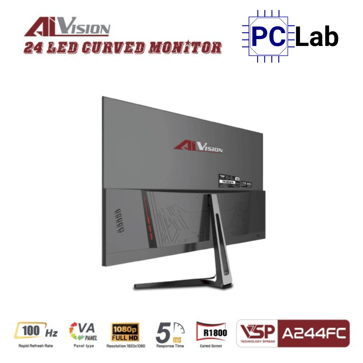 Màn hình VSP AIVISION A244FC 24inch Full HD 100Hz (24'', Full HD, 100Hz, 5ms, VA) - Đen