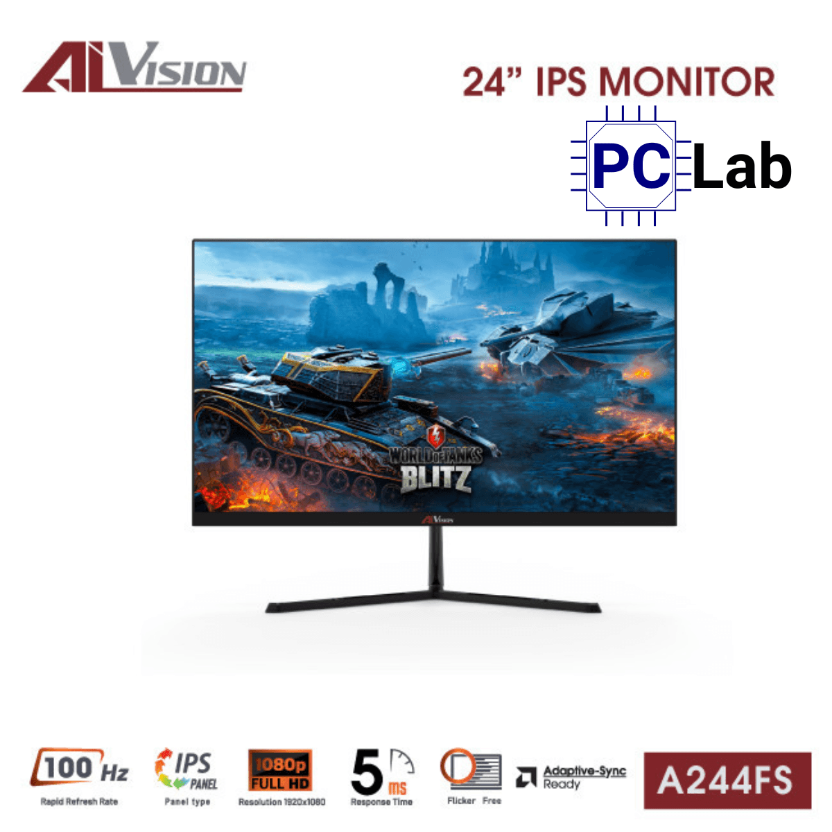 Màn hình VSP AIVISION A244FS 24inch Full HD 100Hz (24'', Full HD, 100Hz, 5ms, IPS) - Đen