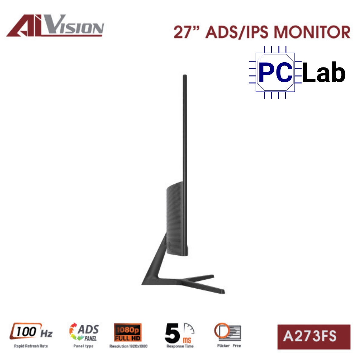 Màn hình VSP AIVISION A273FS 27inch Full HD 100Hz (27'', Full HD, 100Hz, 5ms, ADS/IPS, Adaptive Sync) - Đen