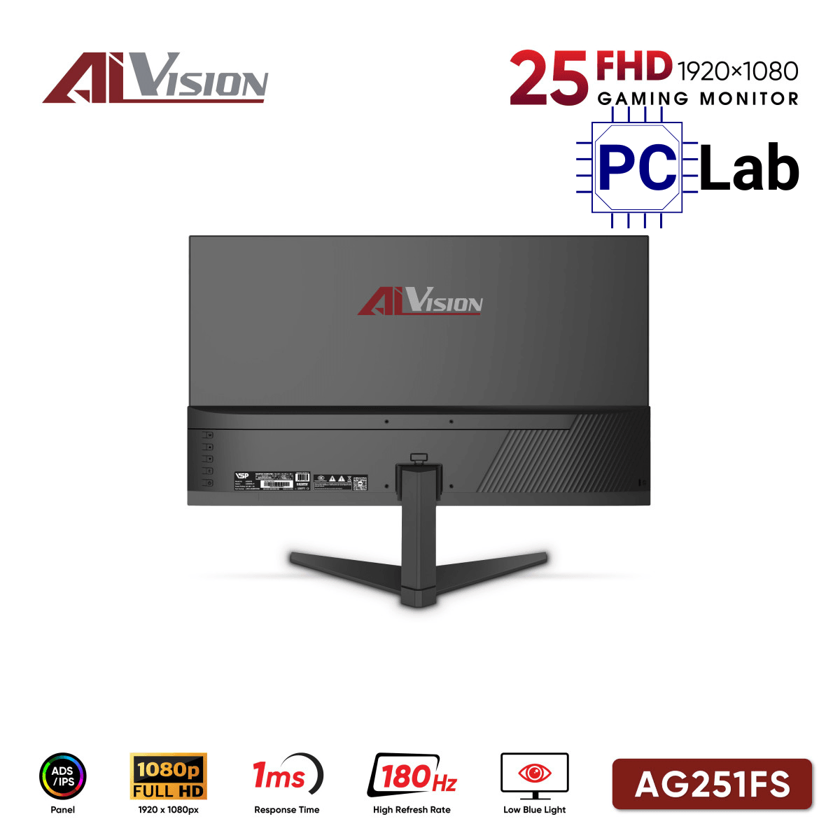 Màn hình VSP AIVISION AG251FS 25inch Full HD 180Hz (25'', Full HD, 180Hz, 1ms, IPS) - Đen