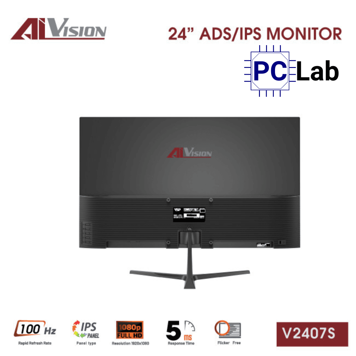 Màn hình VSP AIVISION V2407S 24inch Full HD 100Hz (24'', Full HD, 100Hz, 5ms, IPS) - Đen