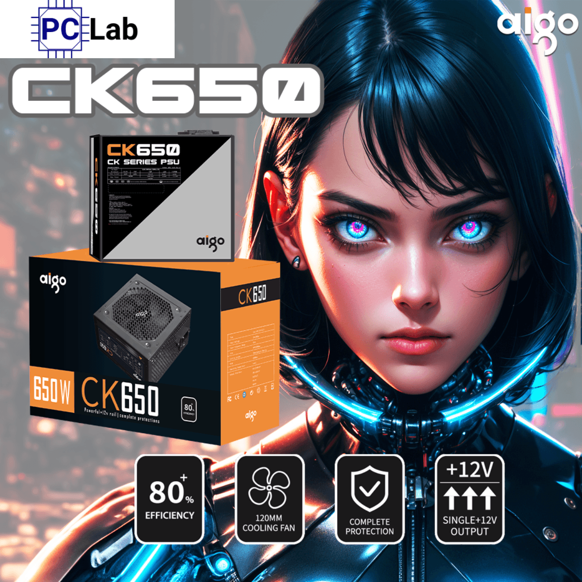 Nguồn PC máy tính Aigo CK650 650W 80+