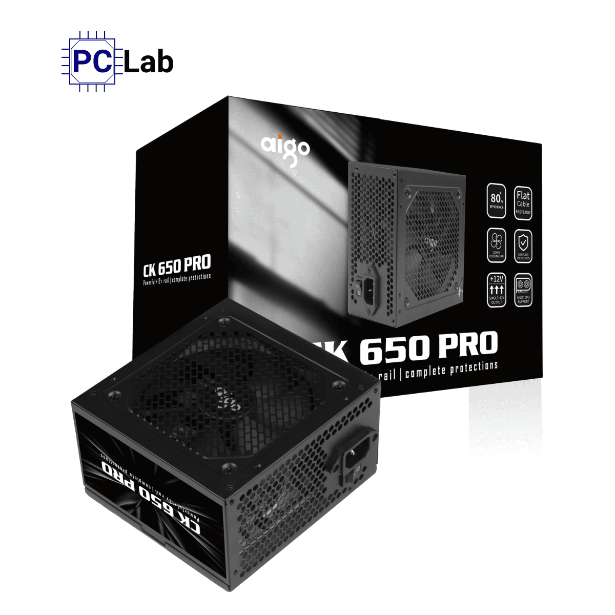 Nguồn PC máy tính Aigo CK650 PRO 650W 80+ (Dây cáp đen dẹt)