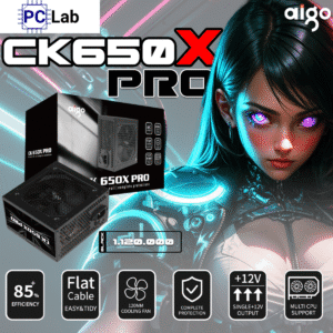 Nguồn PC máy tính Aigo CK650X PRO 650W 85+ (Dây cáp đen dẹt)