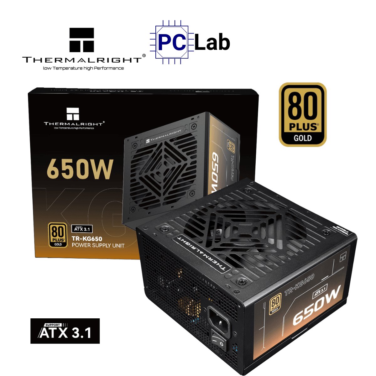 Nguồn PC máy tính Thermalright KG-650 650W 80 Plus Gold - Đen