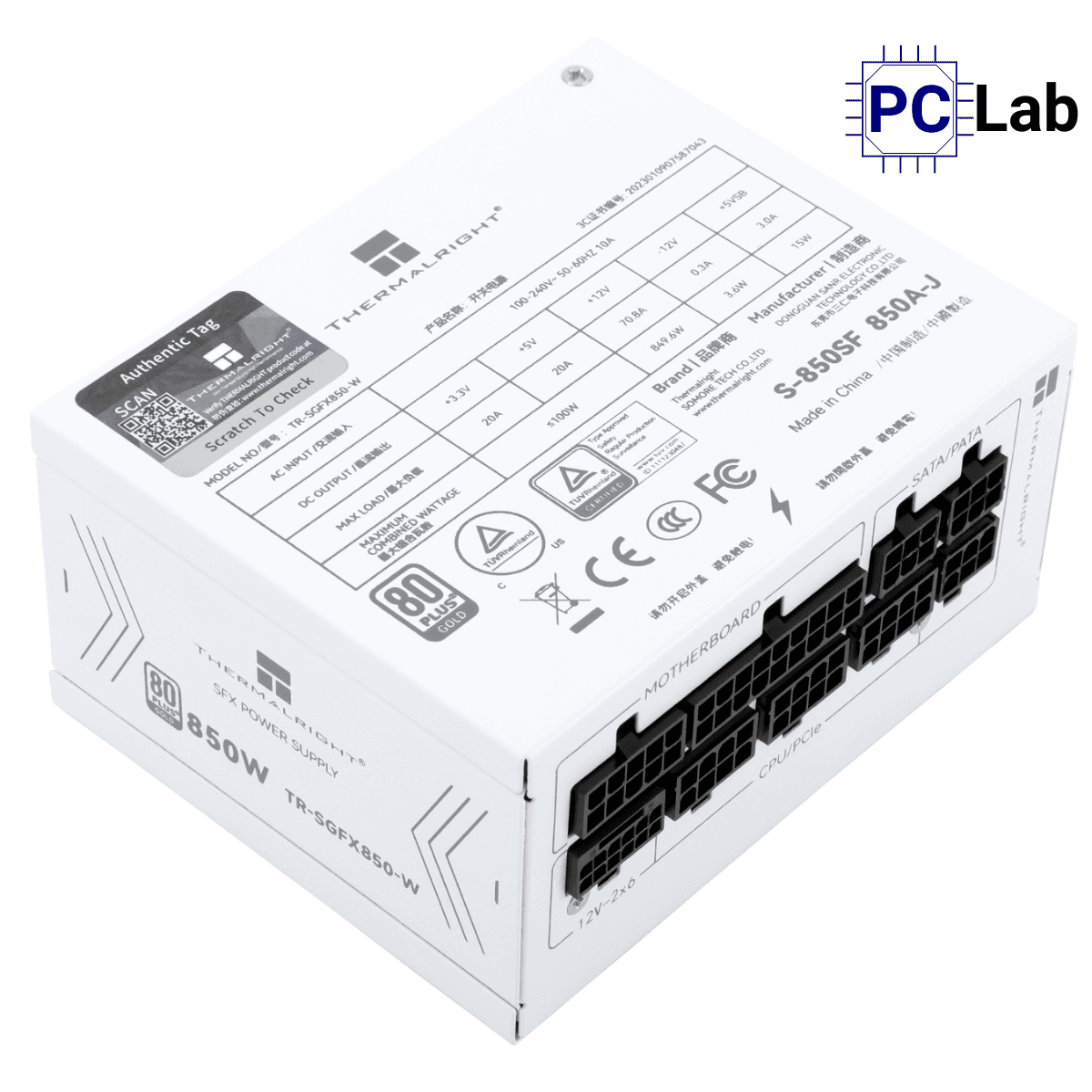 Nguồn PC máy tính Thermalright SGFX850-W 850W 80 Plus Gold - Trắng