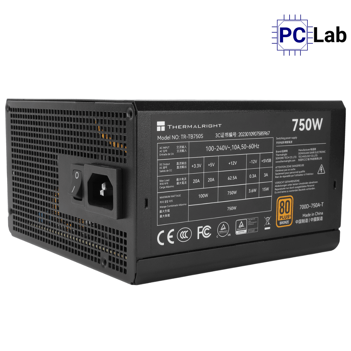 Nguồn PC máy tính Thermalright TB-750S 750W 80 Plus Bronze - Đen