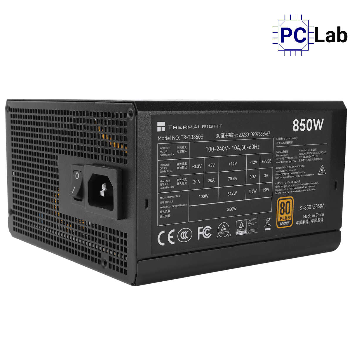 Nguồn PC máy tính Thermalright TB-850S 850W 80 Plus Bronze - Đen