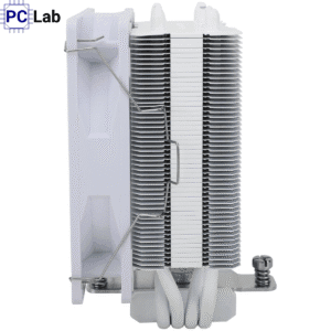 White CPU cooler with RGB lighting