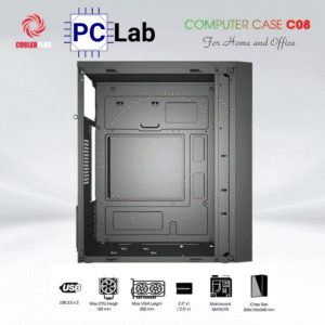 Vỏ case PC máy tính CoolerPlus CPC-C08 (M-ATX, Mini Tower, Đen)