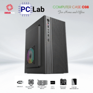 Vỏ case PC máy tính CoolerPlus CPC-C08 (M-ATX, Mini Tower, Đen)