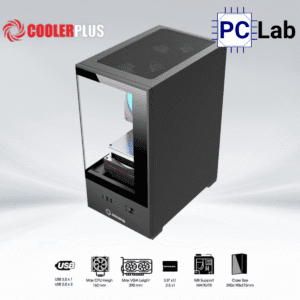 Vỏ case PC máy tính CoolerPlus CPC-EX32 (M-ATX, Middle Tower, đen/trắng)