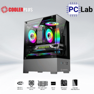 Vỏ case PC máy tính CoolerPlus CPC-EX32 (M-ATX, Middle Tower, đen/trắng)