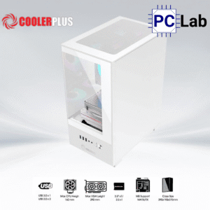 Vỏ case PC máy tính CoolerPlus CPC-EX32 (M-ATX, Middle Tower, đen/trắng)
