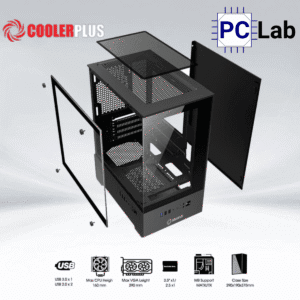 Vỏ case PC máy tính CoolerPlus CPC-EX32 (M-ATX, Middle Tower, đen/trắng)