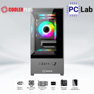 Vỏ case PC máy tính CoolerPlus CPC-EX32 (M-ATX, Middle Tower, đen/trắng)