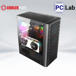 Vỏ case PC máy tính CoolerPlus CPC-G2 (ATX, Mid Tower, đen, kèm 4 fan LED ARGB)