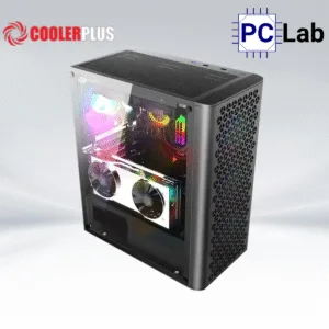 Vỏ case PC máy tính CoolerPlus CPC-G2 (ATX, Mid Tower, đen, kèm 4 fan LED ARGB)