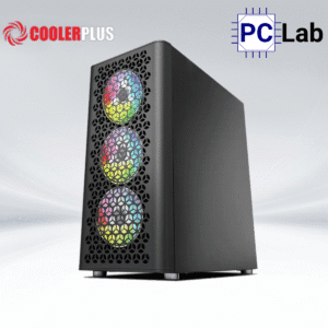 Vỏ case PC máy tính CoolerPlus CPC-G2 (ATX, Mid Tower, đen, kèm 4 fan LED ARGB)