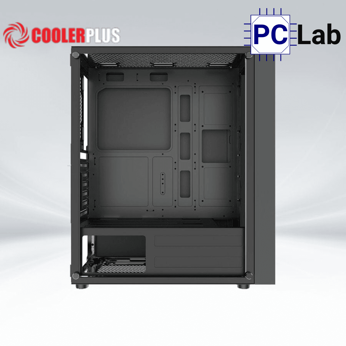 Vỏ case PC máy tính CoolerPlus CPC-G2 (ATX, Mid Tower, đen, kèm 4 fan LED ARGB)