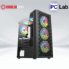 Vỏ case PC máy tính CoolerPlus CPC-G2 (ATX, Mid Tower, đen, kèm 4 fan LED ARGB)